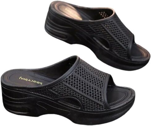 Women's EVA Wedge Sandals - Open-Toe Slip-On Platform Heels with Rubber Sole, Stylish & Comfortable Summer Slippers in Saudi Arabia