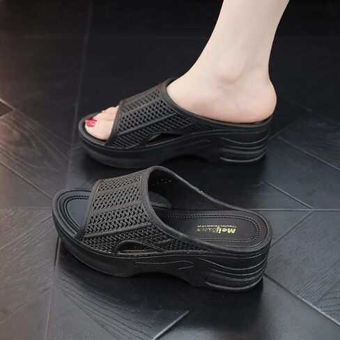 Women's EVA Wedge Sandals - Open-Toe Slip-On Platform Heels with Rubber Sole, Stylish & Comfortable Summer Slippers in Saudi Arabia