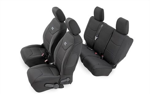 Rough Country Neoprene Seat Covers for Jeep Wrangler Unlimited 4-Door (2011-2012) - Waterproof & UV Resistant, Foam Padded, Front & Rear Seat Cover Set in Saudi Arabia