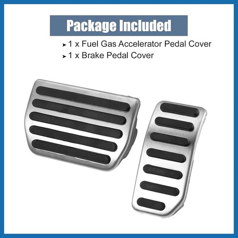 2pcs Brake Pedal Pad Gas Accelerator Pedal Cover for Volvo XC60 2010-2017 Silver Tone Item Replacement in Saudi Arabia