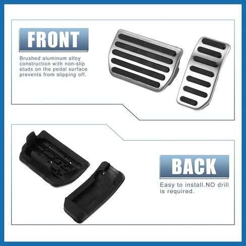 2pcs Brake Pedal Pad Gas Accelerator Pedal Cover for Volvo XC60 2010-2017 Silver Tone Item Replacement in Saudi Arabia
