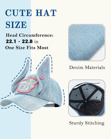 Y2k Hats Bunny Ears Hat for Women Cute Baseball Cap Y2k Accessories Grunge Aesthetic in Saudi Arabia