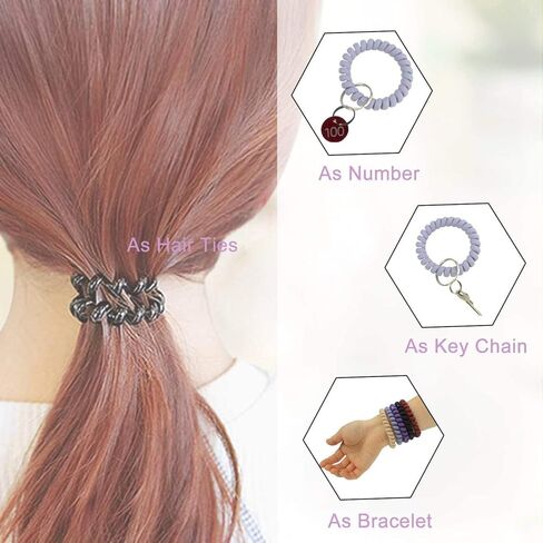 7 PCS Stretchable Spiral Coil Wrist Keychain, Spring Wristband Key Holder for Sauna, Gym, Sports and Outdoor Activities in Saudi Arabia