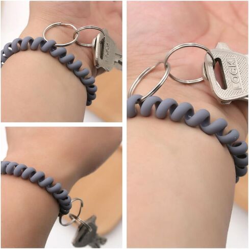 7 PCS Stretchable Spiral Coil Wrist Keychain, Spring Wristband Key Holder for Sauna, Gym, Sports and Outdoor Activities in Saudi Arabia