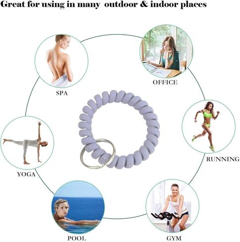 7 PCS Stretchable Spiral Coil Wrist Keychain, Spring Wristband Key Holder for Sauna, Gym, Sports and Outdoor Activities in Saudi Arabia
