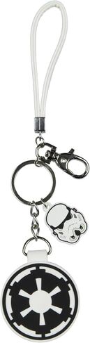 Bioworld Star Wars Galactic Empire Rubber Air Tag Holder Keychain Wristlet With Lobster Claw Clasp and 1.5" Rubber Stormtrooper Pendant in Saudi Arabia