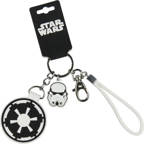Bioworld Star Wars Galactic Empire Rubber Air Tag Holder Keychain Wristlet With Lobster Claw Clasp and 1.5" Rubber Stormtrooper Pendant in Saudi Arabia