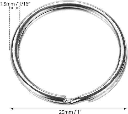 QWORK Key Ring, 100 Pack 1 Inch / 25mm Large Open Key Ring - Sturdy Key Chain Ring for Keychain and Crafts in Saudi Arabia