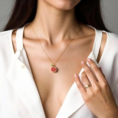 18K Gold Plated Fruits Necklace, Sweet Little Lemon Pendant Necklace, Fruits Jewelry for Women Gifts, Personalized Pendant in Saudi Arabia