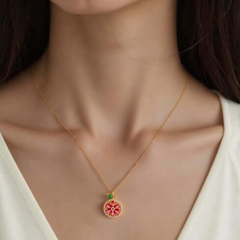 18K Gold Plated Fruits Necklace, Sweet Little Lemon Pendant Necklace, Fruits Jewelry for Women Gifts, Personalized Pendant in Saudi Arabia