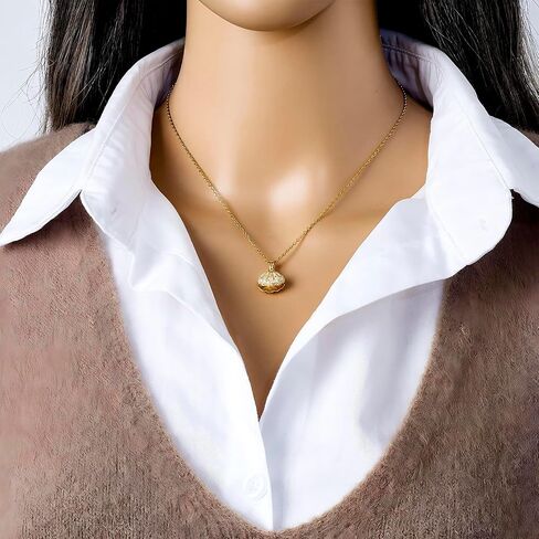 Seashell Pearl Pendant Necklace for Women, Simple Pearl Necklaces Pearl with Delicate Cubic Zirconia Setting, Fashion Summer Jewelry Gift in Saudi Arabia