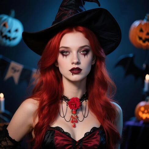 Gothic Choker Necklace for Women Lace Vampire Collar Necklace Y2K Goth Red Black Zirconia Pendant Necklaces Halloween Dark Bridal Vampire Party Jewelry Accessories in Kuwait