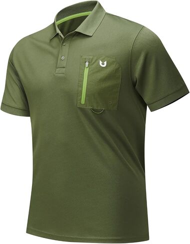 Men's Polo Shirts with Pocket Short Sleeve Dry Fit Tennis Casual Outdoor Golf Shirt in Saudi Arabia