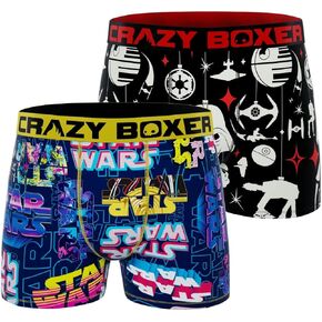ملابس داخلية للرجال من CRAZYBOXER، حرب النجوم، حرية الحركة، سراويل بوكسر أصلية خفيفة الوزن (عبوتان) in Saudi Arabia