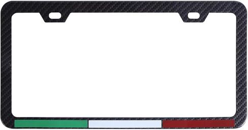 Italy License Plate Frame Aluminum with Carbon Fiber Finished Italian Flag License Plate Frame for Maserati Alfa Romeo Ferrari Fiat in Saudi Arabia