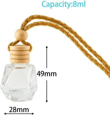 Pack of 30 Black Glass Car Air Freshener Diffuser, Empty Auto Essential Oil Fragrance Perfume Bottles Hanging Ornaments Decor in Kuwait