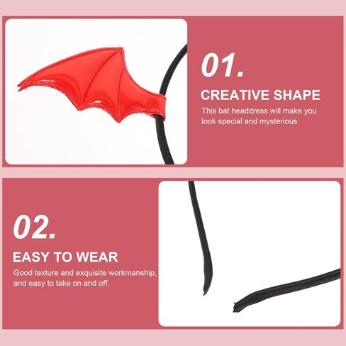 BESPORTBLE Halloween Batwing Headband Batwing Headband Bat Hair Clips Devil Costume Headdress Halloween Headwear Costume in Saudi Arabia