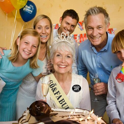 YARIEW 60th Birthday Headband + Sash + Tiara Set, '60 & Fabulous' Gold Birthday Crown & Sash for Women in Saudi Arabia