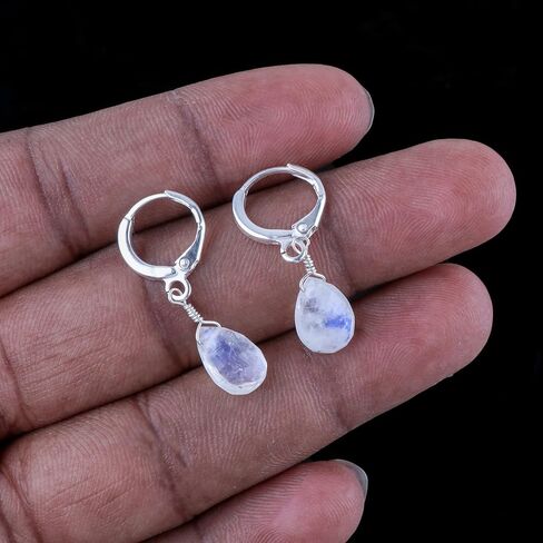 Thecraftman Natural Raw Red Garnet Hoop Earring, Gemstone Earrings, Genuine Gemstone, Birthstone, Gift for Her, Healing Stone in Saudi Arabia