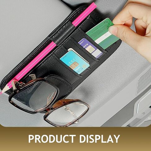 PACK-1 Car Sun Visor Organizer, Multifunctional Car Sun Visor Folder, Registration and Document Holder for Sunglasses, Cards, Pens, Driver's License, General Automotive Accessories (Black) in Saudi Arabia