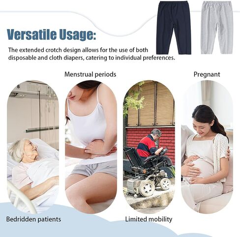 Urine Incontinence Shorts for Bedridden Patients, Elderly, Incontinence Pants for Men/Women, Leak-Proof Shorts (Medium, Grey) in Saudi Arabia