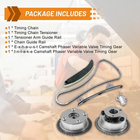 مجموعة سلسلة التوقيت FIWARY عمود الحدبات VVT Gear مناسب لـ 2011-2018 Kia Sorento Optima Sportage، لـ 2011-2019 Hyundai Santa Fe Sonata Tucson 2.4 2.0 G4KJ استبدال OE 24350-2G750 24370-2G750 24321-2G111 in Kuwait