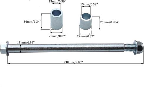 15mm 9" (230mm) Front Rear Wheel Axle with Spacer for Honda CRF50 XR50 Chinese 70cc 90cc 110cc 125cc 140cc 150cc 160cc Pit Dirt Bike in Saudi Arabia