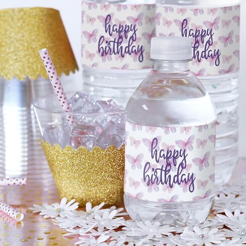 Butterfly Birthday Party Thank You Stickers, Candy Stickers, Envelope Seals - 40 Count in Saudi Arabia