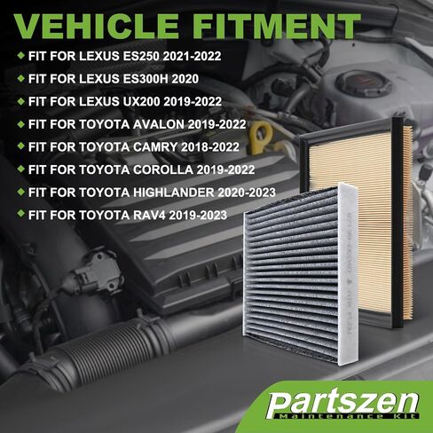 17801-F0020 87139-0E040 Engine Air Filter & Cabin Air Filter for Lexus ES250 ES300h UX200 for Toyota Avalon Camry Corolla Highlander RAV4 Sienna Venza 2018-2023 in Saudi Arabia