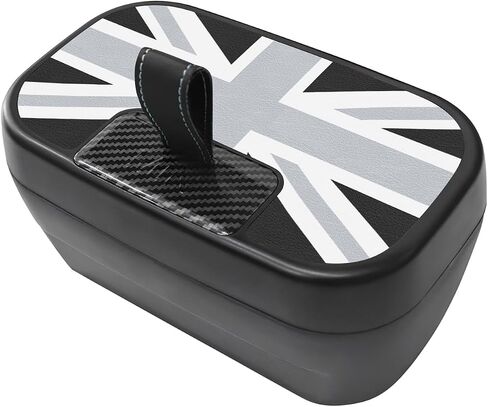 صندوق تخزين وحدة التحكم المركزية FDAIUN + حصيرة جلدية لملحقات تخزين السيارة 2024-2025 BMW Mini Cooper F65 F66 قطعتين (رمادي وأبيض وبيج) in Kuwait