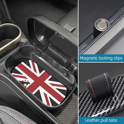 صندوق تخزين وحدة التحكم المركزية FDAIUN + حصيرة جلدية لملحقات تخزين السيارة 2024-2025 BMW Mini Cooper F65 F66 قطعتين (رمادي وأبيض وبيج) in Saudi Arabia