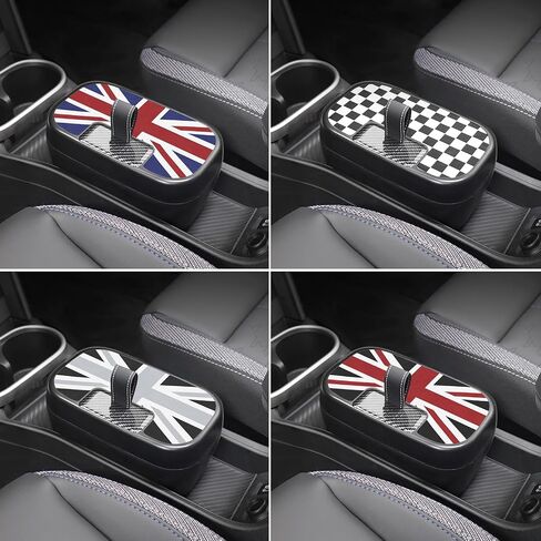 صندوق تخزين وحدة التحكم المركزية FDAIUN + حصيرة جلدية لملحقات تخزين السيارة 2024-2025 BMW Mini Cooper F65 F66 قطعتين (رمادي وأبيض وبيج) in Saudi Arabia