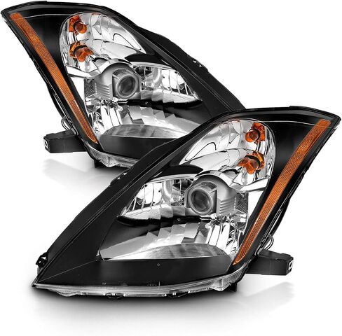 AmeriLite for 2003-2005 Nissan 350Z [Halogen Type] Black OE Replacement Projector Headlights Pair - Driver and Passenger Side in Saudi Arabia