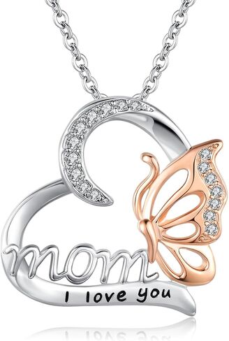 Twoowl Mother Daughter Necklace 925 Sterling Silver Heart-shaped Pendant Necklace Mother's Day Jewelry Gift for Mother Mom Grandmother in Saudi Arabia