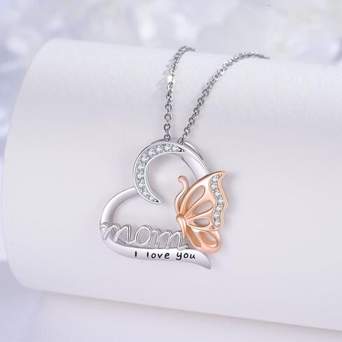 Twoowl Mother Daughter Necklace 925 Sterling Silver Heart-shaped Pendant Necklace Mother's Day Jewelry Gift for Mother Mom Grandmother in Saudi Arabia