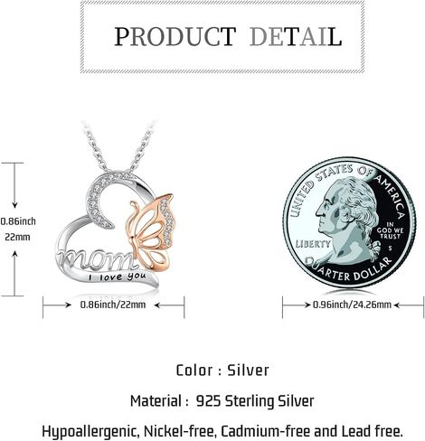 Twoowl Mother Daughter Necklace 925 Sterling Silver Heart-shaped Pendant Necklace Mother's Day Jewelry Gift for Mother Mom Grandmother in Saudi Arabia