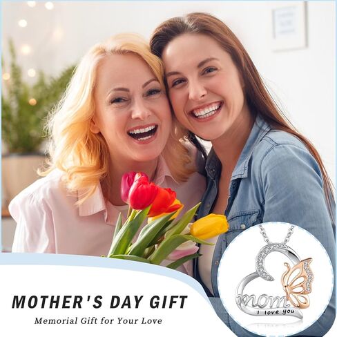 Twoowl Mother Daughter Necklace 925 Sterling Silver Heart-shaped Pendant Necklace Mother's Day Jewelry Gift for Mother Mom Grandmother in Saudi Arabia