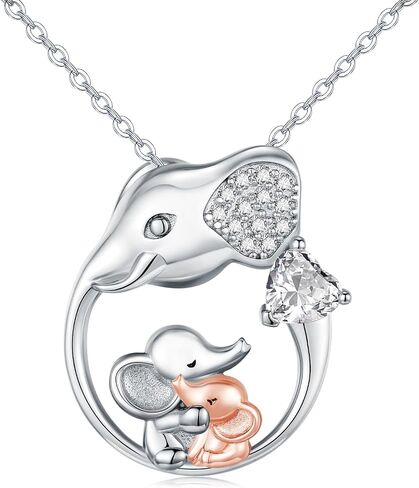 Twoowl Mother Daughter Necklace 925 Sterling Silver Heart-shaped Pendant Necklace Mother's Day Jewelry Gift for Mother Mom Grandmother in Saudi Arabia