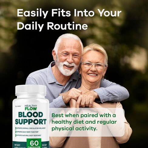 Healthy Flow Blood Support - HealthyFlow Support Supplement Capsules Daily Premium Advanced Formula Pills - Maximum Strength, Vitamins for Overall Health & Wellness, 60 Capsules for 1 Month in Saudi Arabia