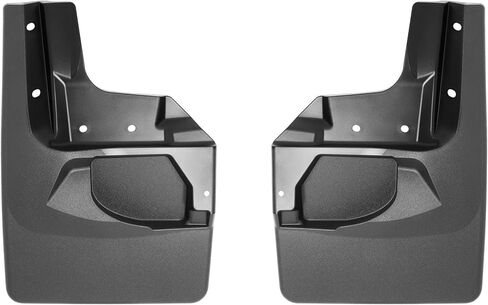 WeatherTech Custom No Drill Splash Guard Mudflaps لسيارة Jeep Gladiator، Wrangler 4-Door، Wrangler 2-Door - زوج أمامي (110100)، أسود in Saudi Arabia