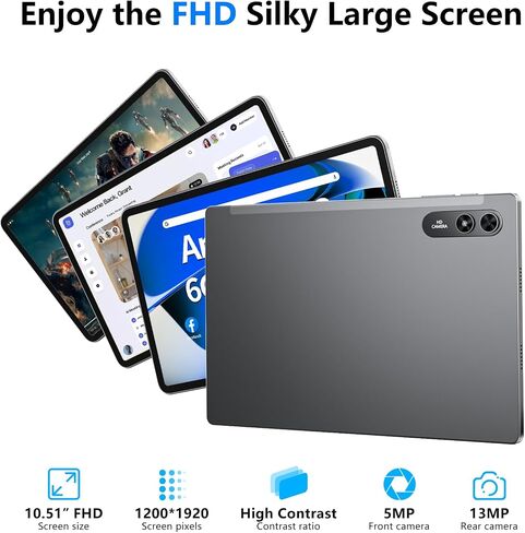 تابلت 12 بوصة، ذاكرة الوصول العشوائي 8 جيجابايت، 256 جيجابايت روم، تابلت أندرويد 13 مع حافظة مثقوبة مزخرفة، معالج ثماني النواة 2.0 جيجا هرتز، 2000 * 1200 FHD IPS، كاميرا 5 ميجابكسل + 13 ميجابكسل، 8000 مللي أمبير، نظام تحديد المواقع العالمي، واي فاي، بلوتو in Saudi Arabia