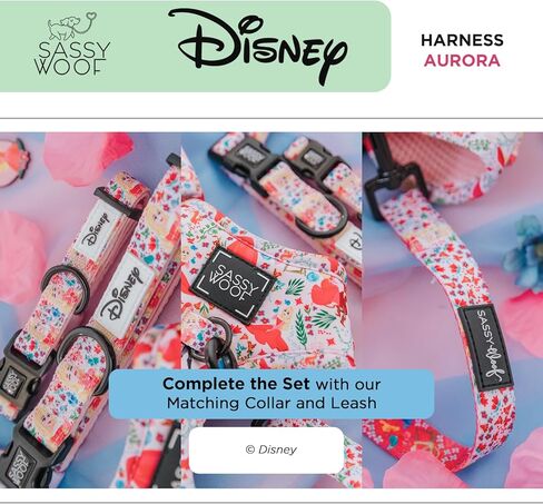 Dog Collar Disney Princess Sleeping Beauty Aurora - M, Adjustable, Durable, Comfortable and Stylish Pet Accessories for Medium Dogs - Officially Licensed in Kuwait