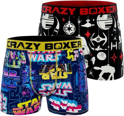 ملابس داخلية للرجال من CRAZYBOXER، حرب النجوم، حرية الحركة، سراويل بوكسر أصلية خفيفة الوزن (عبوتان) in Saudi Arabia
