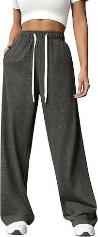 Womens Sweatpants 2025 Fall High Waisted Wide Leg Sweatpants Baggy Joggers Lounge Pants with Drawstring and Pockets in Saudi Arabia