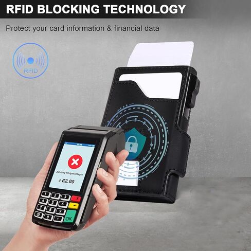 محافظ بسيطة للرجال - محفظة رفيعة بتقنية RFID مقاومة للخدش - حامل بطاقات عمل - حامل بطاقات الائتمان ومشبك نقود، نقود وبطاقات قابلة للإزالة بسهولة - محافظ رجالية in Kuwait