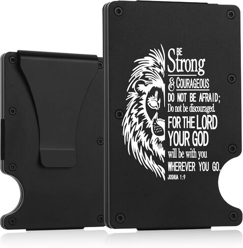 Christian Gifts,Wallet for Men, Minimalist Personalized Engraved Metal Wallet,Slim Wallet for Men, Bible Verse Faith Religious Birthday Inspiring Gifts (Proverbs 3.5-6) in Saudi Arabia