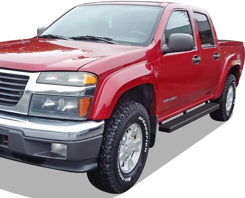 APS 6in Stainless Steel Black Running Boards Compatible with Chevy Colorado GMC Canyon 2004-2012 Crew Cab (Nerf Bars Side Steps) in Saudi Arabia