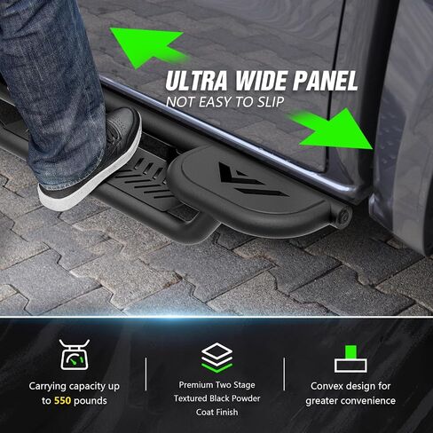 Crew Cab Running Boards Two Stairs Design Side Steps Compatible with 2004-2025 Nissan Titan (Excludes 2016 Model) & Nissan Titan XD 2016-2025 Model CrewCab, Bolt-on Side Rails Step Nerf Bar in Saudi Arabia