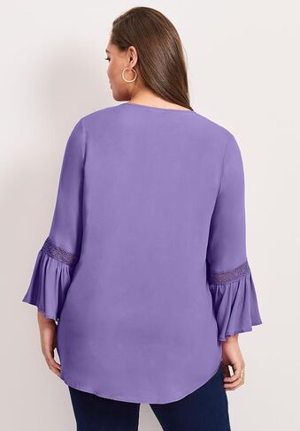 Avenue Women's Plus Size Lace Trim Tunic in Saudi Arabia
