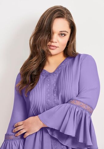 Avenue Women's Plus Size Lace Trim Tunic in Saudi Arabia